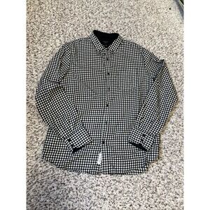 Rag & Bone Men's Plaid Flannel Shirt Black White Slim Fit Sz L